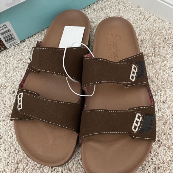 Skechers Brown Sandals Comfortable Adjustable Flip Flops - Picture 2 of 2